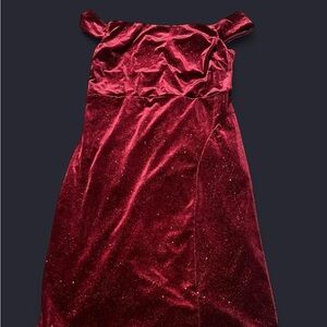 Crystal Doll Red Velvet Formal Dress